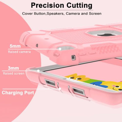 iPad 6th Generation Cases, iPad 5th Generation Case, iPad Air 2 Case, iPad 9.7 Case, Shockproof Rugged Drop Protection Cover for iPad 9.7'' A1893/A1954/A1822/A1823, Pink+Gray - color: Pink+Gray