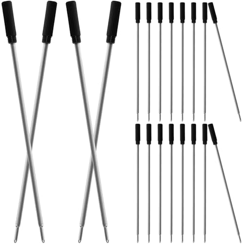 20Pcs Gel Ink Pen Refills Medium Point Metal Replacement Refills for Office Students and Creative Writing Easy to Install Smooth Writing Black Ink Pens