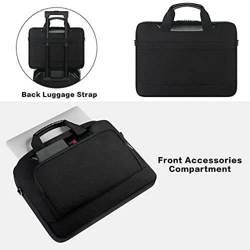 DOMISO 17-17.3 Inch Laptop Bag Large Capacity Laptop Shoulder Case for Dell XPS/Inspiron 17/HP Pavilion 17, Black - color: Black, size: 17 - 17.3 Inch