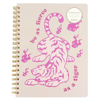 Pearhead Spiral Hardcover Notebook 8x10.5 – Pink Tiger College-Ruled Writing Journal with 200 Lined Pages, Perforated Paper for School, Notes & Creative Writing - color: Pink Tiger Spiral Notebook
