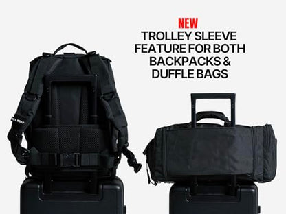 WOLFpak 45L Athletic Gym Backpack - Durable 1000D Waterproof Oxford Material with MOLLE Webbing, Laptop Pocket - color: Alpha Black
