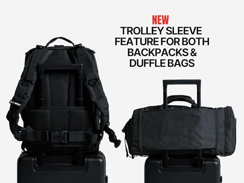WOLFpak 45L Athletic Gym Backpack - Durable 1000D Waterproof Oxford Material with MOLLE Webbing, Laptop Pocket - color: Nightshade Edition