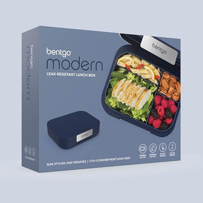 Bentgo® Modern - Leak-Resistant Bento Lunch Box For Adults, Teens, & Larger Appetites; Reusable BPA-Free Meal Prep Container with 3 or 4 Compartments, Dishwasher/Microwave Safe; 5 Cups (Navy) - color: Navy