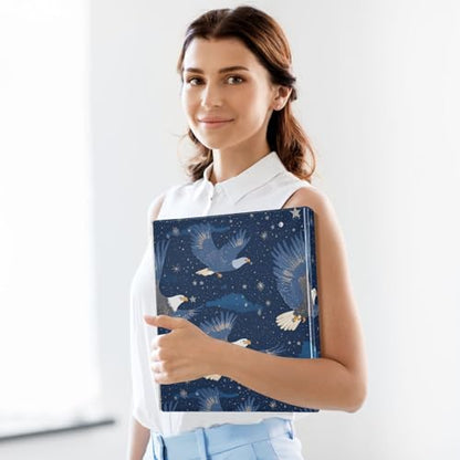 Fustylead Eagles Soaring in The Sky 3 Ring Binder, D-Rings 1.5" Hardcover Folder, Fits 200 Sheets of A4 Paper, Durable Clipboard & Clean View with Inside Pockets for School Home Office - size: 12.4x10.63x2.36 Inch-1 Pack