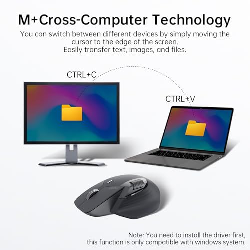 Rapoo MT760Mini Bluetooth Wireless Mouse - Bluetooth 5.0 and 2.4GHz Multi-Mode Connection, Support 4 Devices, M+ Cross Computer Technology, 11 Programmable Buttons, Matte Black - color: Matte Black, size: Mini