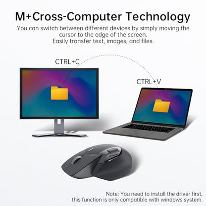 Rapoo MT760Mini Bluetooth Wireless Mouse - Bluetooth 5.0 and 2.4GHz Multi-Mode Connection, Support 4 Devices, M+ Cross Computer Technology, 11 Programmable Buttons, Matte Black - color: Matte Black, size: Mini