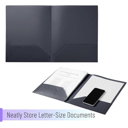 Mr. Pen- Plastic Folders with Pockets, 5 pcs | Aesthetic File Folder with Business Card Slot, 2-Pocket Folder, Back to School, Office, Filing Supplies - color: Grey Spectrum, size: 5 Pack