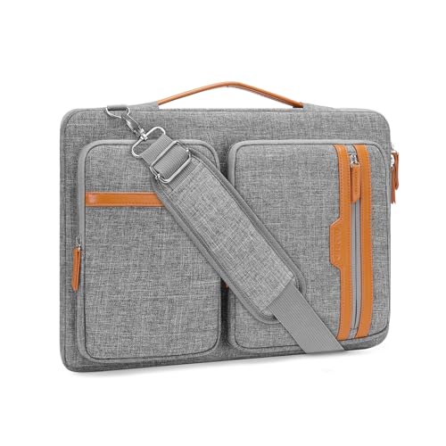 MOSISO 360 Protective Laptop Bag, Computer Bag, Laptop Sleeve Bag with Trolley Sleeve&2 Rectangle Pockets&Handle - color: Gray, size: 13.3 inch