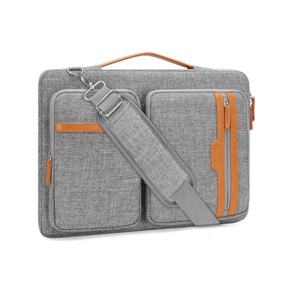 MOSISO 360 Protective Laptop Bag, Computer Bag, Laptop Sleeve Bag with Trolley Sleeve&2 Rectangle Pockets&Handle - color: Gray, size: 16 inch