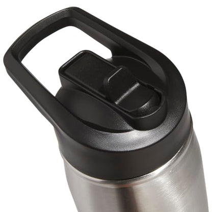 adidas Stainless Steel Metal Water Bottle 20 oz (600 mL) Straw Lid - color: Stainless Steel/Black 1