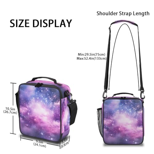Universe Space Galaxy Nebula Lunch Bag for Girls Boys Outer Space Galaxy Insulated Lunch Box for Kids School Picnic Travel Outdoor,Students Teens Thermal Lunch Tote Bag with Adjustable Shoulder Strap - color: Universe Space