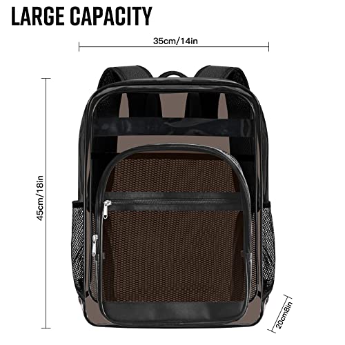 Clear Backpack,Sturdy Shape Heavy Duty Large Clear Backpack - color: A-black