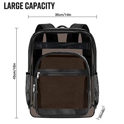 Clear Backpack,Sturdy Shape Heavy Duty Large Clear Backpack - color: A-black