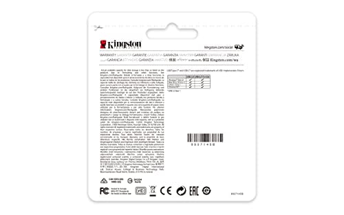 Kingston DataTraveler 70 256GB USB-C Flash Drive | USB 3.2 Gen 1 | DT70/256GB, Black