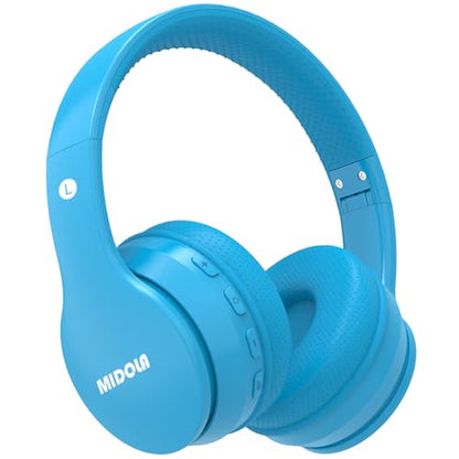 MIDOLA Kids Bluetooth Headphones 68H Play Time,Volume Limit 85/94dB, Foldable Lightweight Wireless Over-Ear Headphone for Kid Toddler Child Pad Tablet,Headsets with Built-in Mic Blue - color: Blue