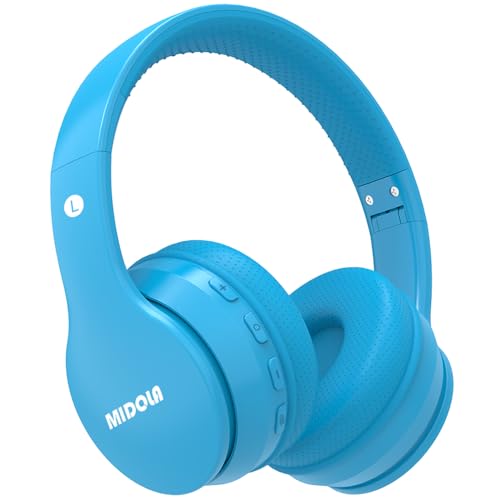 MIDOLA Kids Bluetooth Headphones 68H Play Time,Volume Limit 85/94dB, Foldable Lightweight Wireless Over-Ear Headphone for Kid Toddler Child Pad Tablet,Headsets with Built-in Mic Blue - color: Blue