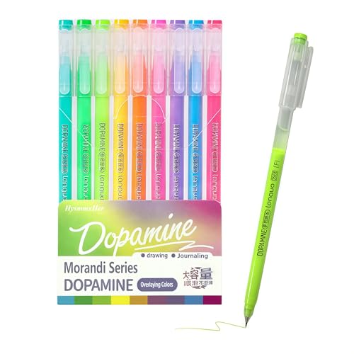 9 Colored Gel Pens Set, 0.6mm Fine Point for Black Paper & White Paper, Pens for Journaling, Adult Coloring Books, Bible, Drawing, Note Taking, Art & Journaling Supplies (Dopamine) - color: Dopamine