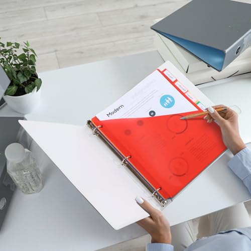 SEEKIND 12PCS 3 Ring Binder Dividers with Tabs,Binder Divider with Pockets,Dividers for 3 Ring Binder Organizer, Multicolor (12)