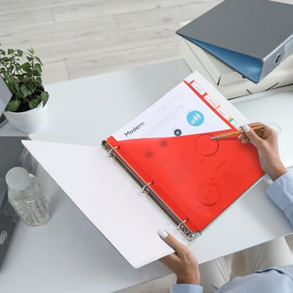 SEEKIND 12PCS 3 Ring Binder Dividers with Tabs,Binder Divider with Pockets,Dividers for 3 Ring Binder Organizer, Multicolor (12)