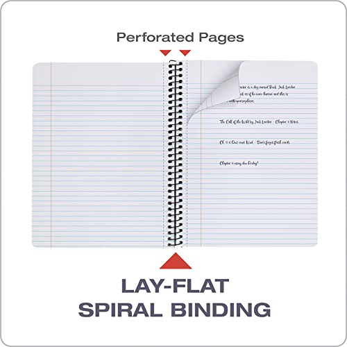 Oxford Spiral Composition Notebooks, 4 Pack, Poly Covers, College Ruled Paper, 9-3/4 x 7-1/2 Inches, 80 Sheets, Assorted Pastel Covers (64945) - style: College Ruled