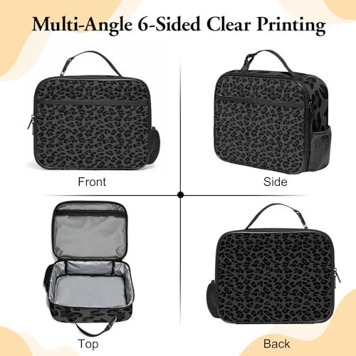 WOBAGMEN Leopard Lunch Box for Kids, Cute Insulated Lunch Bag for Boys Girls,Waterproof Lunch Box with Water Bottle Holder for Teens Adults Picnic Travel Back to School (Leopard) - color: Leopard