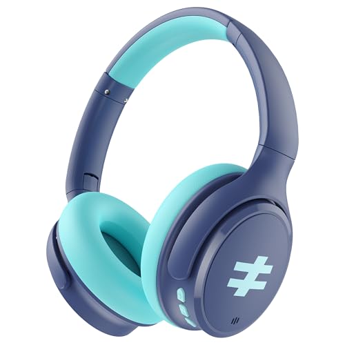 seenda Active Noise Cancelling Headphones for Kids, 74/85/94dB,Green,Blue | Bluetooth 5.4 kids headphones with 60H playtime, Type-C charging, 3 safe volume levels, mic for iPad, airplane and travel. - color: Blue