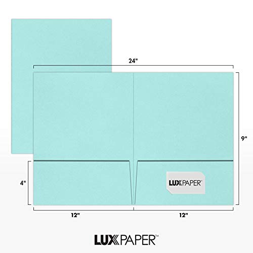 LUXPaper 9" x 12" Presentation Folders | Two Pocket | Seafoam Blue | 100lb. Cover | 10 Qty - color: Seafoam