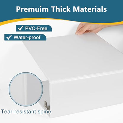 CIXILDTS 5-Inch 3 Ring Binder, Standard 5" Slant-D Ring Binder Fit Letter Size Paper, Presentation View Binders, White, 6-Pack - color: White, size: 5", style: 6-Pack