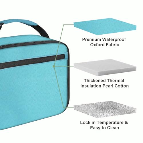 Kids Lunch Box for Boys Girls Lunch Bag Insulated Durable Lunchbox Children Lunch Tote Bag for School Light Blue - color: Light Blue