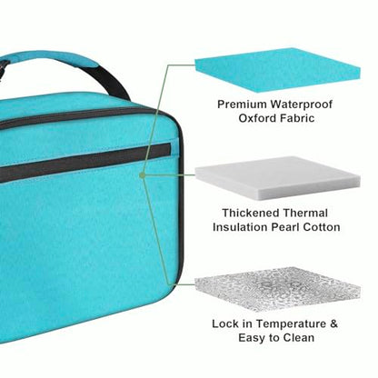 Kids Lunch Box for Boys Girls Lunch Bag Insulated Durable Lunchbox Children Lunch Tote Bag for School Light Blue - color: Light Blue