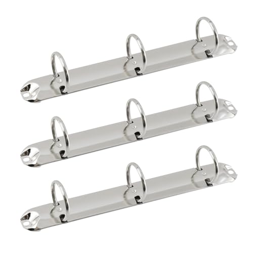3 Packs Loose Leaf Binder Rings Replacement Kit Metal A5 Notebook 3 Ring Binder Accessories Spine Inserts for DIY Fill Paper Storage - color: Silver-b, size: A5-8.11"x1.38"