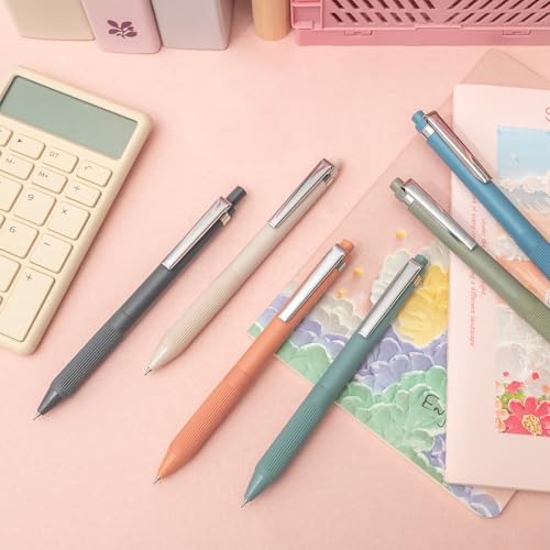 Linbsunne Gel Pens Black Ink Pens for Office 0.5mm Fine Point Pens Smooth Writing Retractable Work Pen (Metal clip-12 pcs) - color: Metal clip-12 pcs