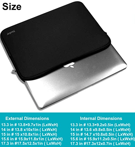 Laptop Sleeve Case 14 Inch, Resistant Neoprene Sleeve/Notebook Computer Pocket Case/Tablet Briefcase Carrying Bag for inch HP, Lenovo, Asus Notebook, Ultrabook, Black - color: Black, size: 14 inch