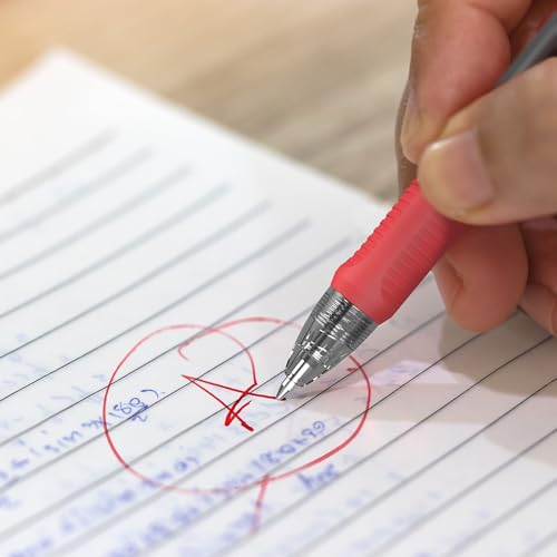 STAPLES ProGel™ Retractable Gel Pen, Fine Point, 0.7mm, Red Ink, 5/Pack - color: Red, size: 5 Pack, style: Fine Point