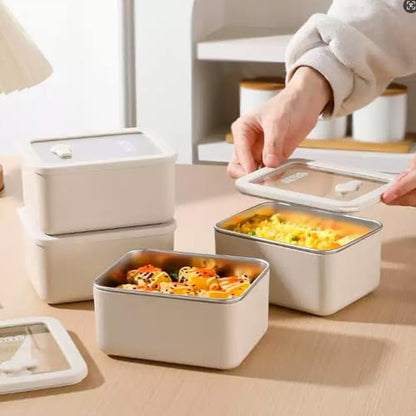 Bento Box Adult Lunch Box, Containers for Adults Men Women with Compartments, Lunchable Food Container with Utensils, Sauce Jar, Muffin Liners, 40 Oz/5 Cup, Made with BPA-Free Materials(Khaki)