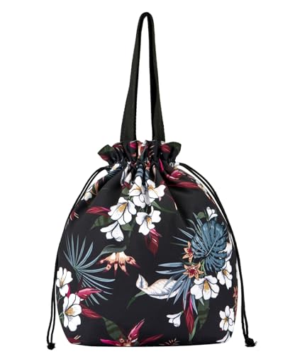 Double-Handle Lunch Bag, Insulated Waterproof Reusable Tote for Women/Students, Fits 2 Bento Boxes + Water Bottle - Ideal for School/Office/Picnic(European Lily) - color: European Lily