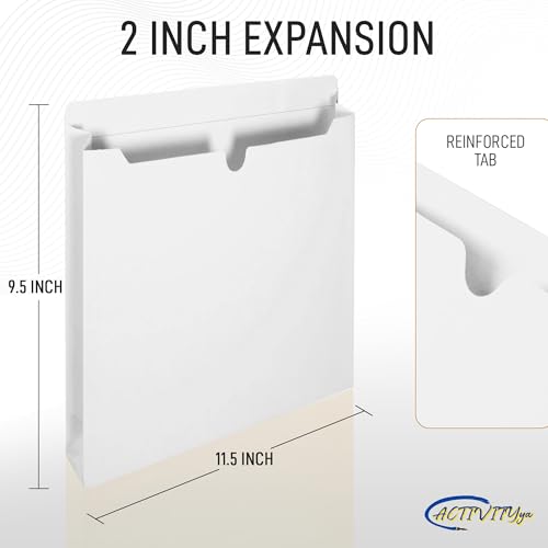 White File Jackets, 2 Inch Expansion, Letter Size, Reinforced Straight-Cut Tab, 6 Pack - color: White, style: 2 Inch Expansion