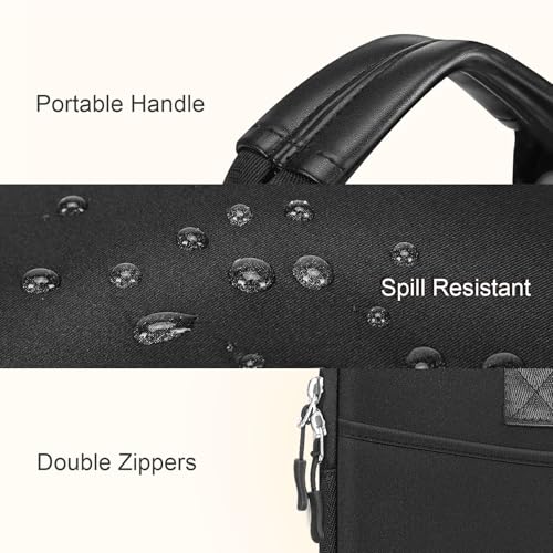 Laptop Case 16 inch,15-15.6 inch Laptop Sleeve Bag Compatible with MacBook Pro 16 M5 M4 M3 M2 M1,HP Dell Acer ASUS Lenovo Notebook,Neoprene Computer Bag with Handle&Curved Pocket, Black - color: Black, size: 16 inch