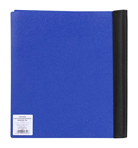 Mintra Office Durable PREMIUM Spiral Notebook, ((Blue, 3 Subject, 8.5in x 11in)), Fabric Covered Coils, No Snags, Removable Adjustable Pocket Dividers, Ruler, Organization, Customizable - color: Blue, size: 3 Subject (8.5in x 11in)