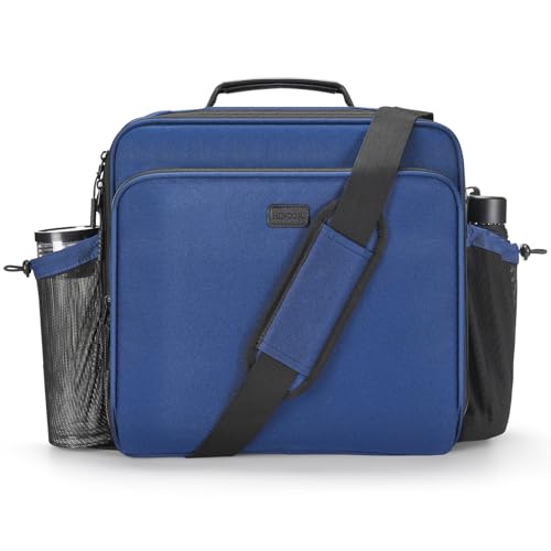3 Inch 3-Ring Zipper Binder with Water Bottle Holder and Handle | Zip Up Binder with Shoulder Strap, 700 Sheet Capacity, Compatible with 13" MacBook/Tablet, for School, Office, Dark Blue - color: Dark Blue