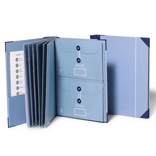 Savor | Edición Actualizada 2025 El Folio® Organizador de Documentos en Español| 17 millones de me Gusta en TikTok | Carpeta de Emergencia para Acta de Nacimiento, Tarjeta de Seguro Social, Pasaporte - color: Blue, size: Document Organizer (Spanish Versio