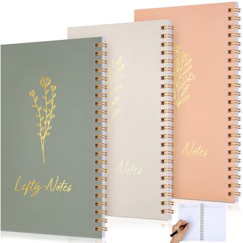 Lewtemi 3 Pcs Left Handed Spiral Notebook, Back to School Supplies for Lefties, 8x5 Inch Wire Bound Notebooks 100 Page Journal Back to School Gifts for Left Handers(Soft Color) - color: Soft Color