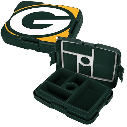 FOCO NFL Unisex-Adult Officially Licensed 2-Tone Big Logo Team Color Football Leak Proof 5 Compartment Bento Lunch Box - Green Bay Packers - color: Green Bay Packers