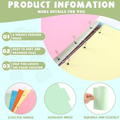 2 Pack Mini Size 3 Ring Binder 1 inch Rings 5 Colors Dividers Pu Leather Binders 5.5" X 8.5" Holds 200 Sheets Paper Three Ring Binder DRing with Pen Loop 1 Pockets School Office (Green&Blue) - color: Green&blue, size: 1"D Ring