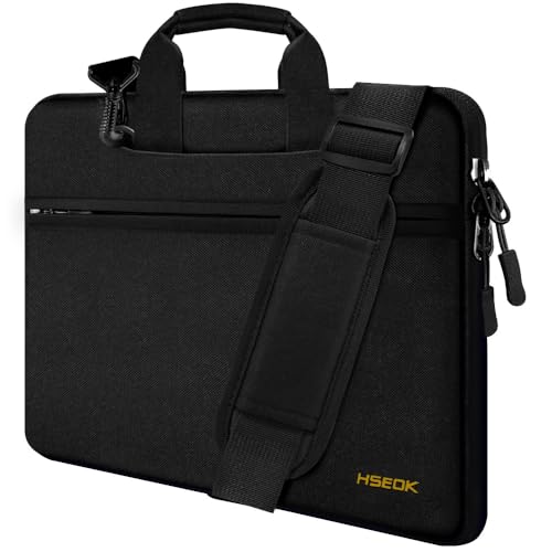 Hseok Laptop Shoulder Bag 13 13.3 14 Inch Case Compatible with MacBook Pro/Neo 14" M5/M4/M3/M2/M1,Mac Air/pro/Neo 13" and Most 13 13.3 14 Notebooks,Spill-Resistant Briefcase,Black - color: Black, size: 13-13.5 inch