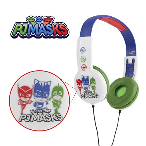 PJ Masks Kids Safe Over The Ear Headphones HP2-03120| Kids Headphones, Volume Limiter for Developing Ears, 3.5MM Stereo Jack, Recommended for Ages 3-9, by Sakar
