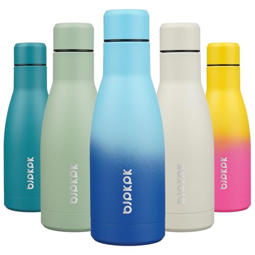 BJPKPK 12oz Water Bottles Stainless Steel Double Wall Vacuum Insulated Small Water Bottles for Travel,Sky - color: Sky, size: 12 Ounces