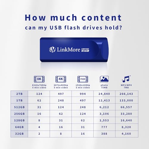 LinkMore EJECT32 64GB USB 3.2 Flash Drive, Read Speed up to 100MB/s, Retractable Design Thumb Drive - color: Blue(EJ32), size: 64GB
