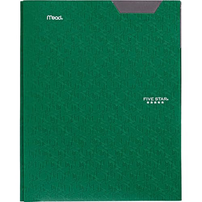 Five Star 2-Pocket Folder, Plastic Folder with Stay-Put Tabs and Prong Fasteners, Holds 8-1/2" x 11" Paper, Forest Green (72111) - color: Green, size: 1 Count (Pack of 1)