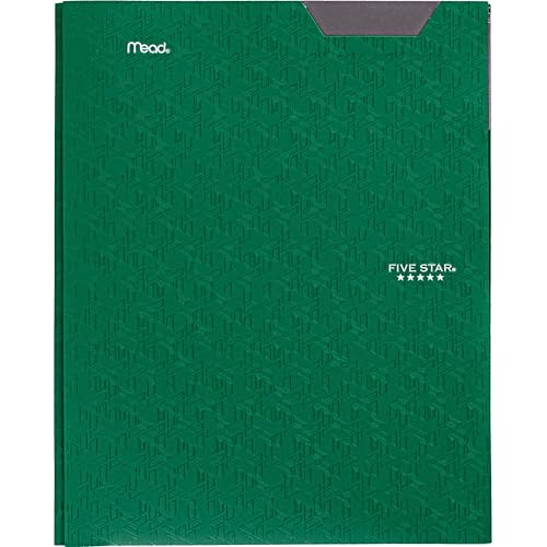 Five Star 2-Pocket Folder, Plastic Folder with Stay-Put Tabs and Prong Fasteners, Holds 8-1/2" x 11" Paper, Forest Green (72111) - color: Green, size: 1 Count (Pack of 1)